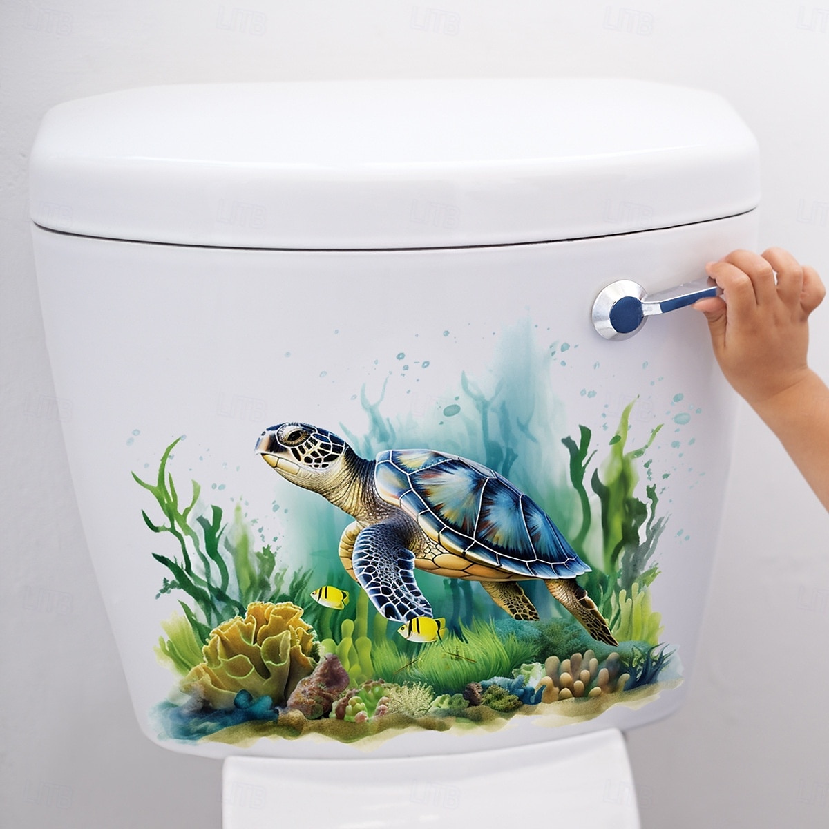 sarjakuva eläinkilpikonna seinätarra wc-istuimen päällystämiseen, kodin sisustukseen 2025 - $7.99 –P2