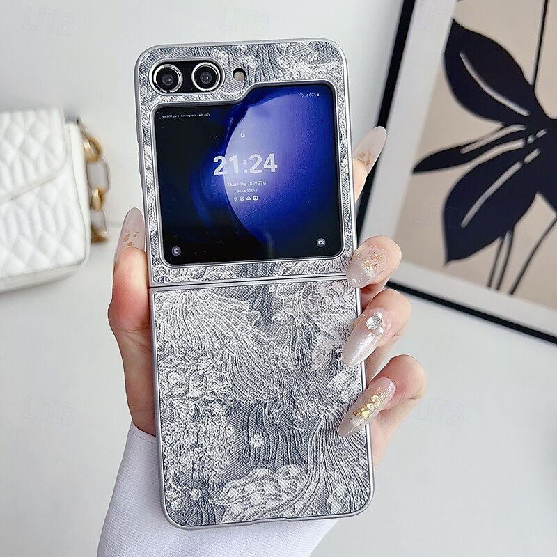 Phone Case For Samsung Galaxy Z Flip 6 Z Flip 5 Z Flip 4 Z Flip 3 Back Cover Shockproof Retro PC PU Leather 2025 - $16.99 –P2