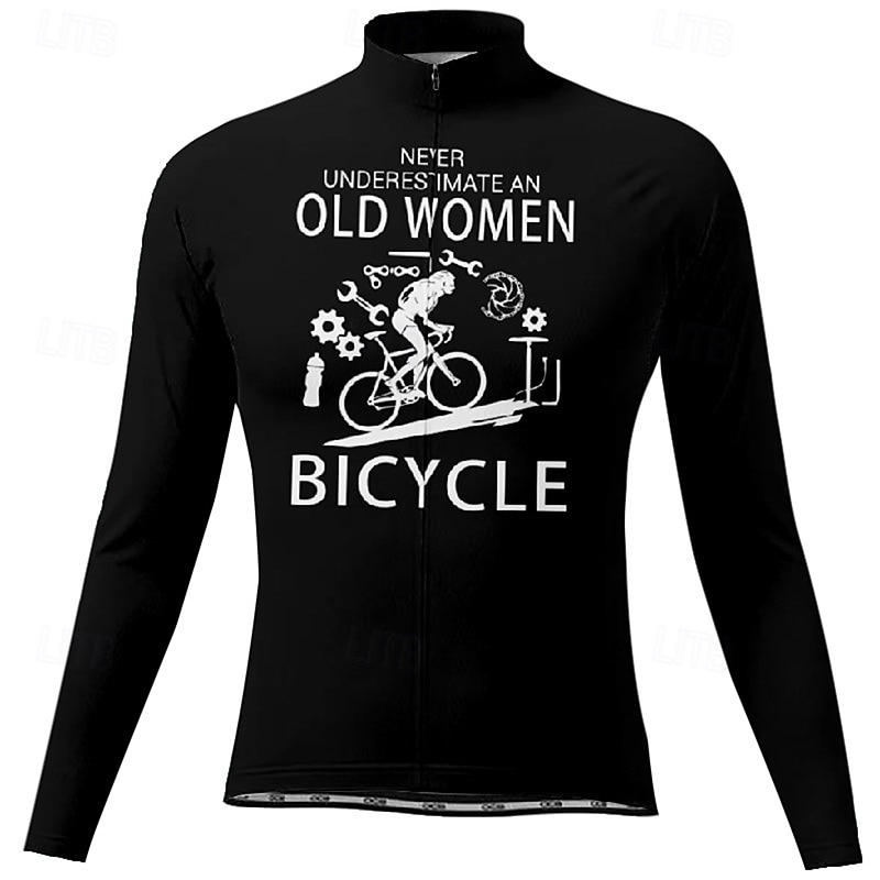 Pentru femei Jersey de ciclism Grafic Literă & Număr Manșon Lung Bicicletă Tricou Tee Jerseu cu 3 buzunare spate Ciclism montan Uscare rapidă Proiectare anatomică Wicking Respirabil Sport Alb Kaki 2026 - $27.99 –P9