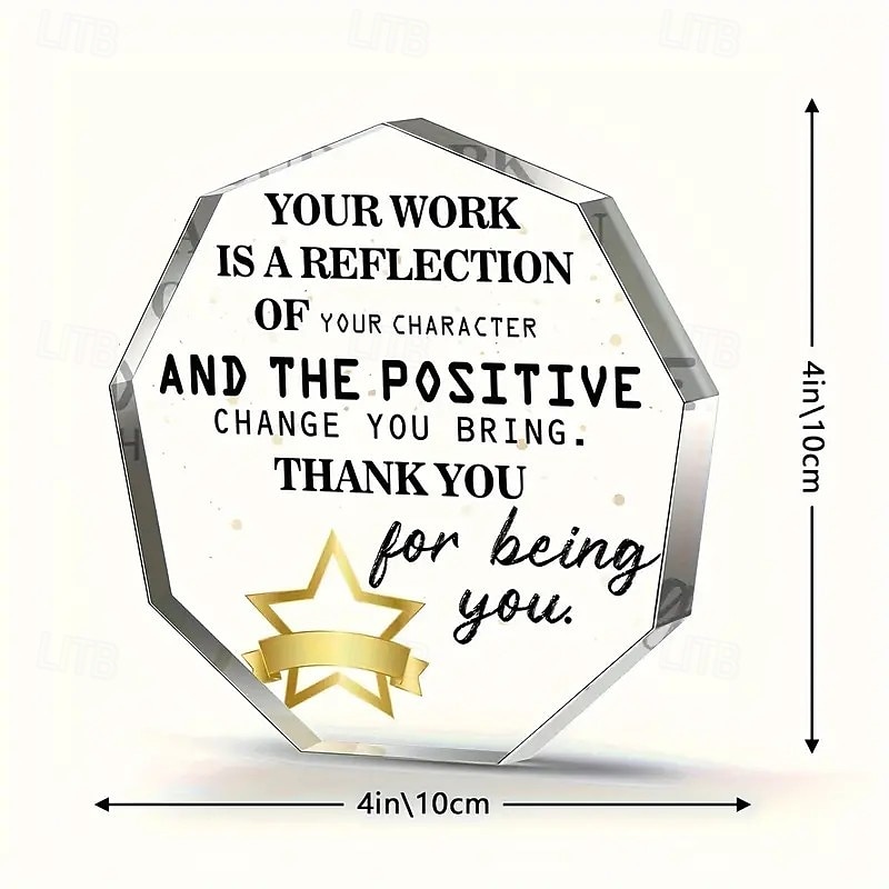 Octagonal Acrylic Award, Inspirational Quotes Gift for Colleagues, Boss, and Friends, Appreciation Desk Decor, Retirement Keepsake, Office Desk Accessory 2025 - $9.99 –P4