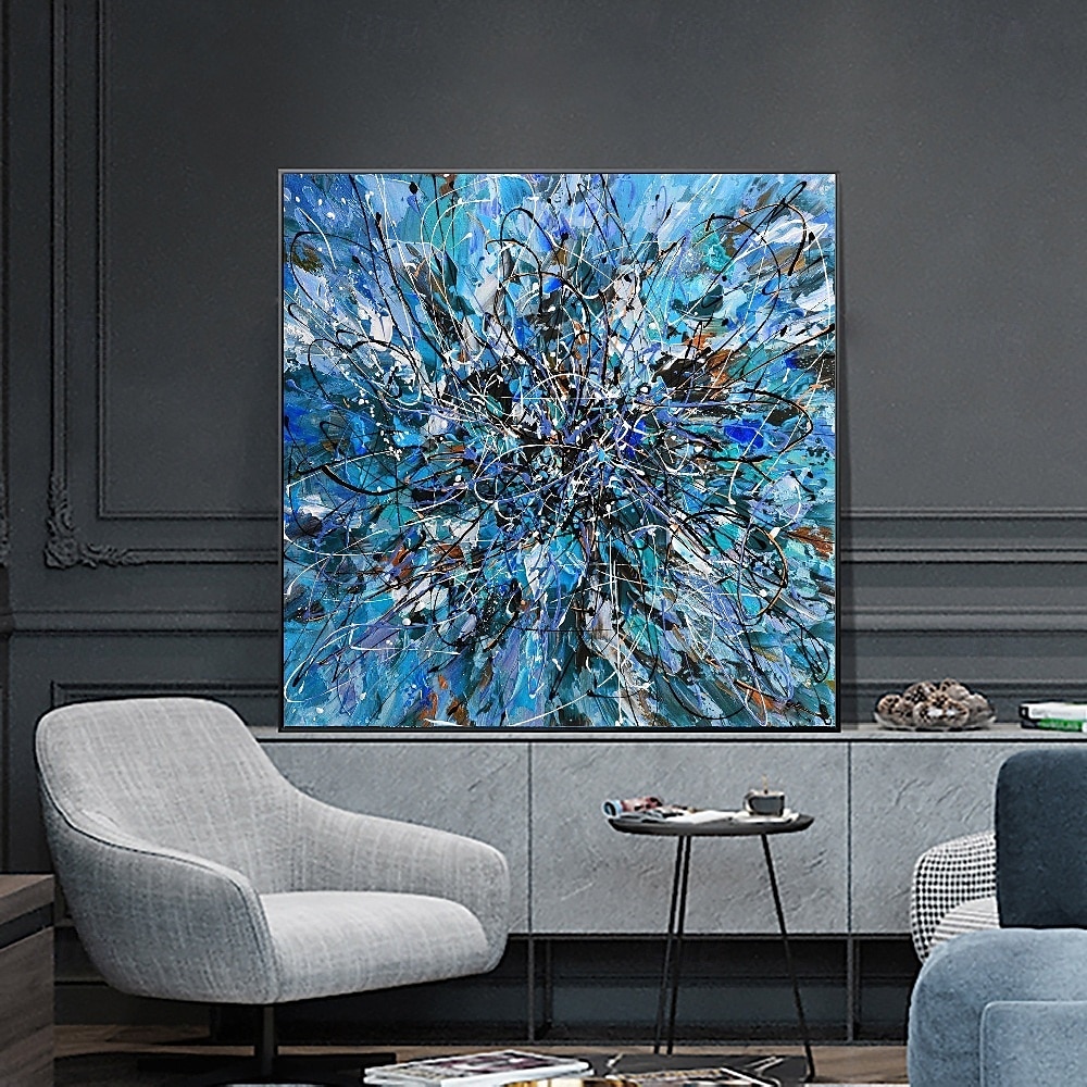 abstrakte malerei handgemalte moderne blau pattle messer ölgemälde handgemalte wand kunst abstrakte gemälde auf leinwand handgemalte abstrakte ölgemälde wand kunst ölgemälde schlafzimmer ölgemälde 2025 - $116.99 –P8