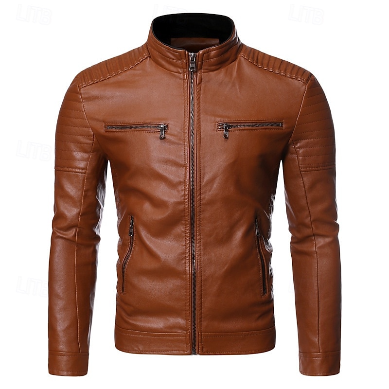 Blouson Moto Simili Cuir - Marque Maurices - Taille XS - Couleur Beige - Style Vintage - Parfait Pour Un Look Rock