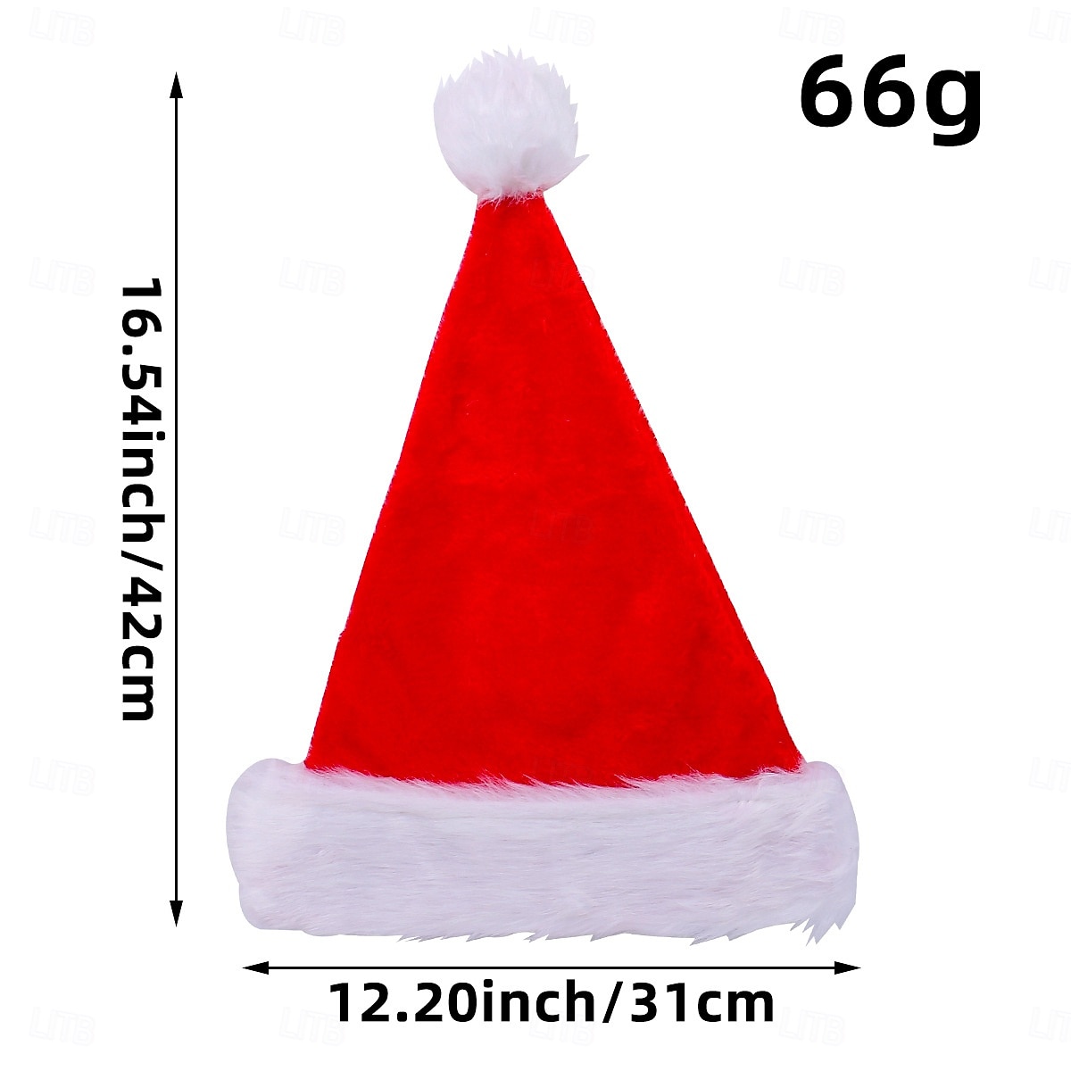 karácsonyi mikulás sapka, extra vastag plüss mikulás sapka nagy pom pommal, hangulatos ünnepi fejfedő 2025 - $9.99 –P6