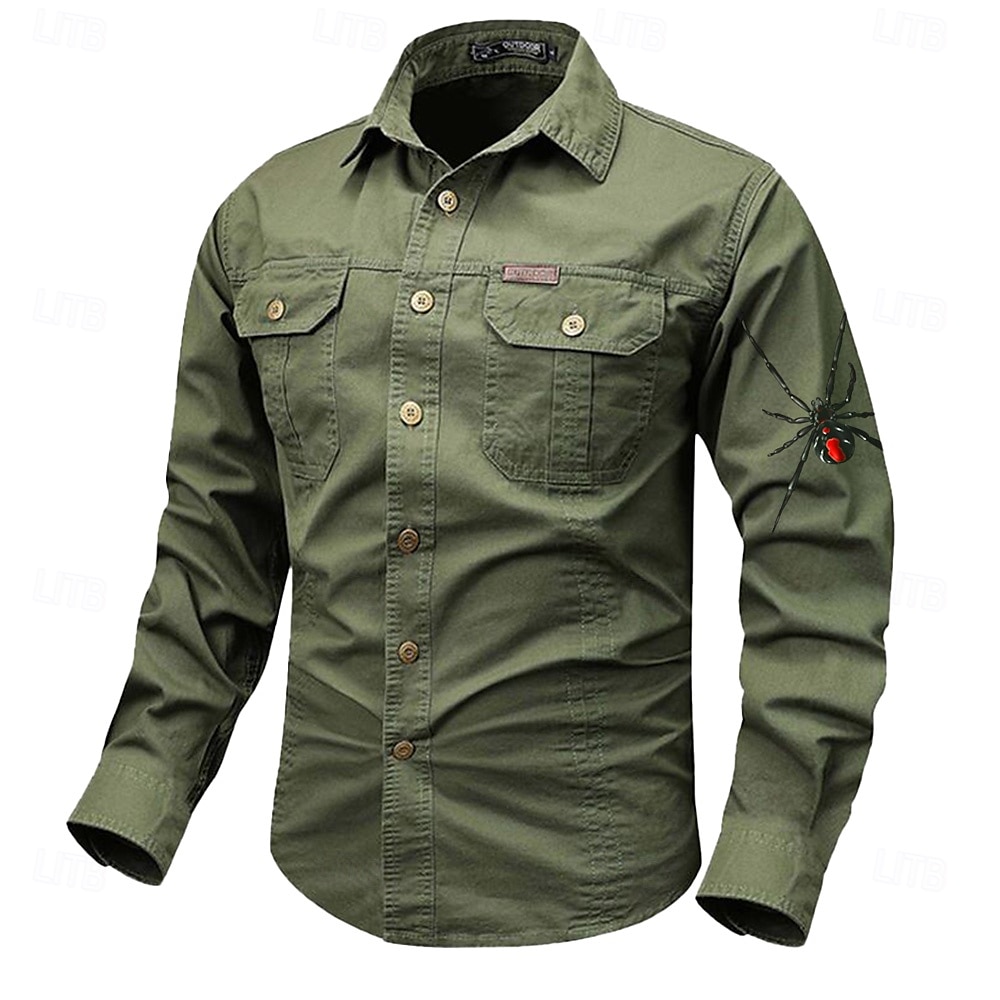 Per uomo Animali SPIDER Camicie da lavoro Camicia occidentale Camicia da carico Manica lunga Vintage Occidentale Informale Sportivo Per uscire Inverno Primavera & Autunno Collo ripiegabile Stampa del 2025 a $27.99 –P2
