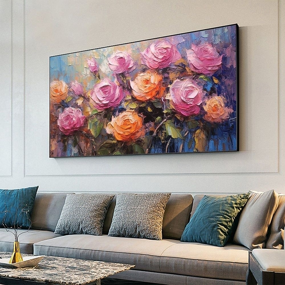 peinture à l'huile peinte à la main peinture florale 3D couteau à palette fait à la main fleurs peinture à l'huile art mural grande peinture texturée blanche 3D peintures décoratives modernes de 2025 ? $61.99 –P1