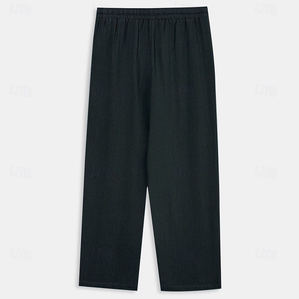 Per uomo Pantaloni Semplice Lunghezza intera Casuale Quotidiano Nero Micro-elastico del 2025 a $12.39 –P6