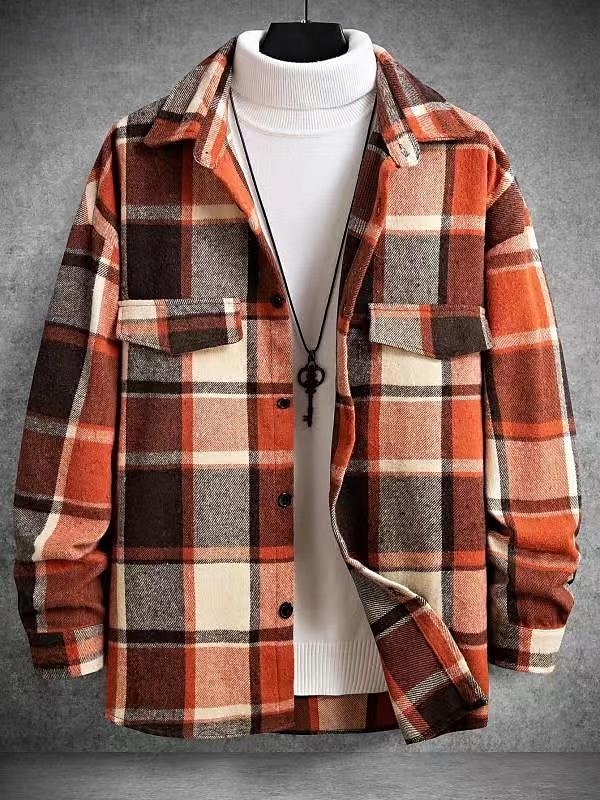 Per uomo Camicia Camicia di flanella Sovracamicia A quadri Esterno Strada Nero Rosso Marrone Manica lunga Inverno Primavera & Autunno Abbigliamento del 2025 a $28.99 –P2