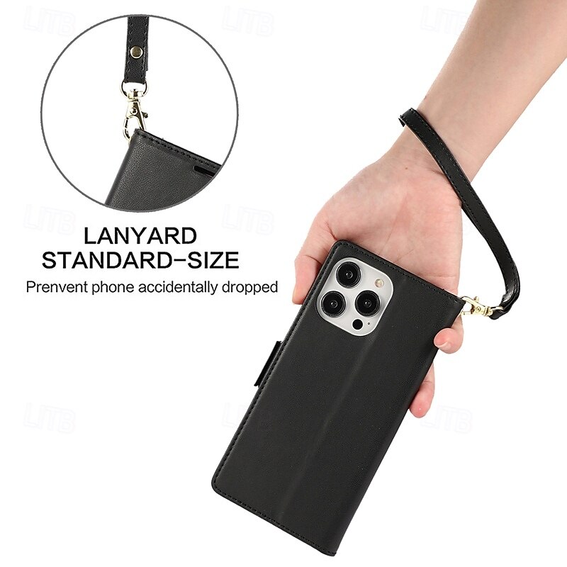 Phone Case For iPhone 16 Pro Max Plus iPhone 15 Pro Max Plus iPhone 14 13 12 11 Pro Max Plus iPhone 14 Pro Max iPhone 13 12 11 Pro Max Back Cover with Stand Holder with Wrist Strap Card Slot Retro 2025 - $17.99 –P1