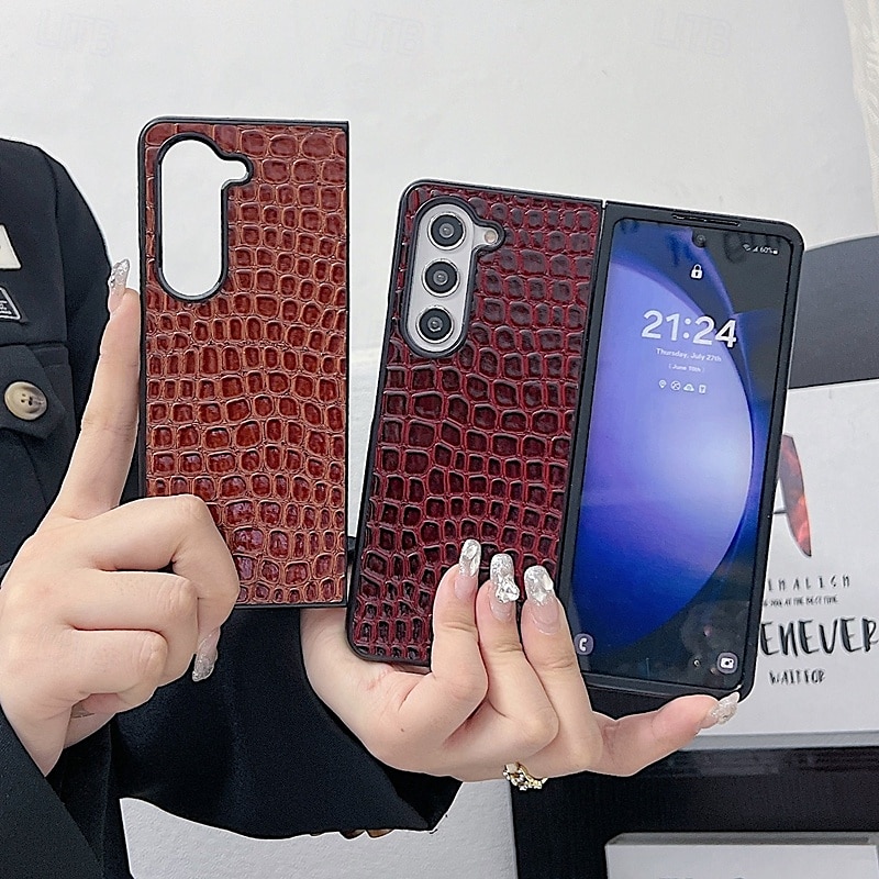 τηλέφωνο tok Για Samsung Galaxy Z Flip 6 Z Flip 5 Z Flip 4 Z Flip 3 Πίσω Κάλυμμα Ανθεκτική σε πτώσεις Ρετρό TPU PU δέρμα 2025 - $14.99 –P7