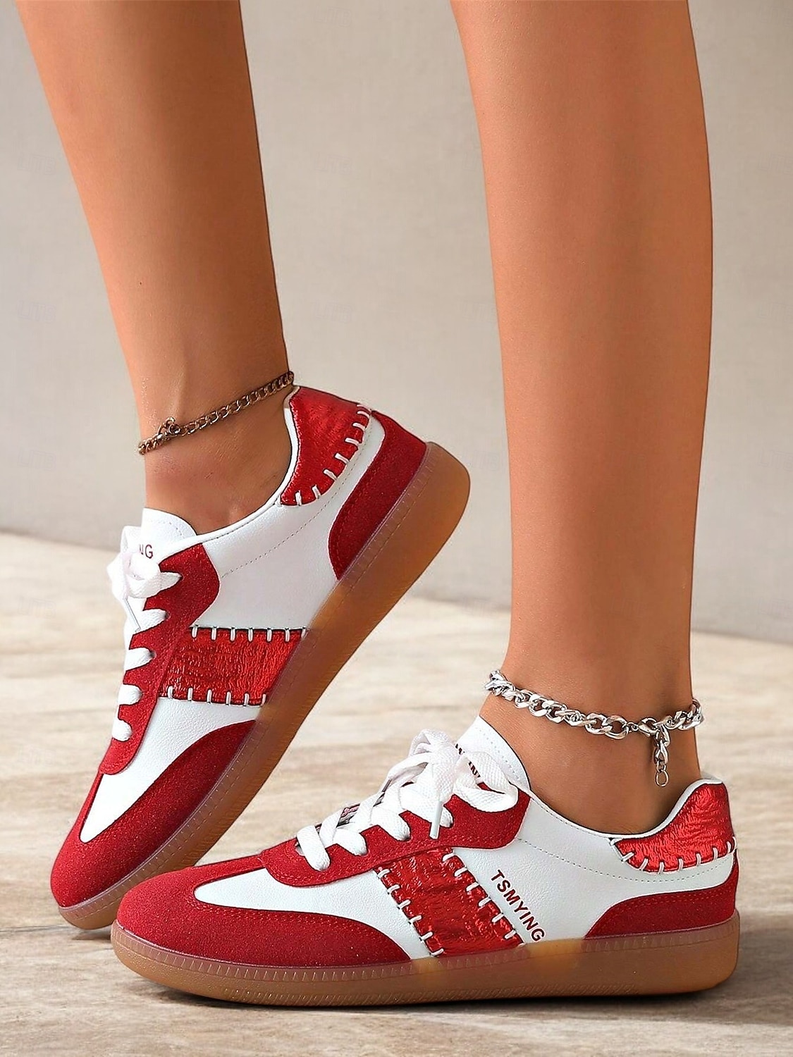 kvinnors retro svarta och vita sneakers med snörning - avslappnad lågtoppsdesign med mocka och tygdetaljer, bekväm sula för dagligt bruk och sportaktiviteter 2025 - $42.99 –P5