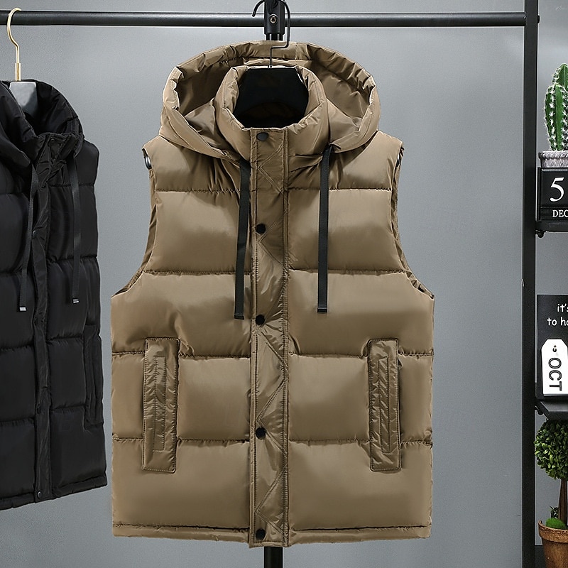 Per uomo Gilet imbottito Gilet con cappuccio Imbottito Gilet Gilet trapuntato Giornaliero Appuntamento Da mare Di tendenza Informale Autunno inverno Tasche Cappuccio staccabile Poliestere Tenere al del 2026 a $41.99 –P9