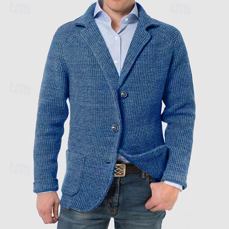 Per uomo Giacca Attività commerciale Cocktail party Ricevimento di matrimonio Di tendenza Informale Primavera & Autunno Poliestere Tinta unita / tinta unita Pulsante Tasche Comodo Monopetto Giacca del 2025 a $43.99 –P2