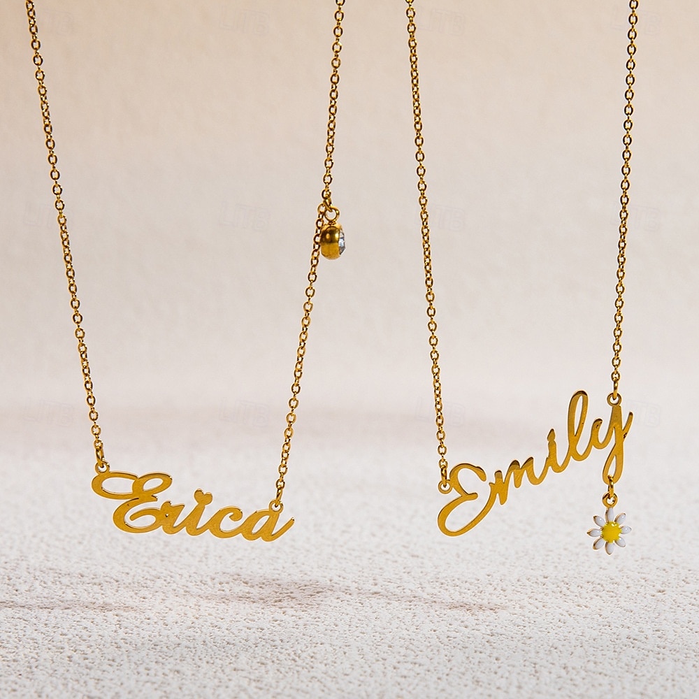 Custom Name Necklace Personalized 18K Gold Plated Nameplate Customized Jewelry Gift for Women 2025 - $29.99 –P2