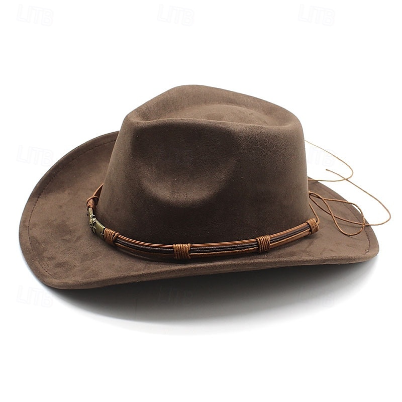 Men's Kentucky Derby Hat Sun Hat Cowboy Hat Fedora Trilby Hat Black Red Polyester Vintage Style Fashion 18th Century State of Texas Daily Theme Party Solid / Plain Color Sunscreen Cosplay 2025 - $18.99 –P3