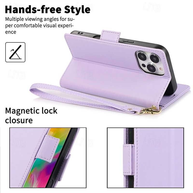 Phone Case For iPhone 16 Pro Max Plus iPhone 15 Pro Max Plus iPhone 14 13 12 11 Pro Max Plus iPhone 14 Pro Max iPhone 13 12 11 Pro Max Back Cover with Stand Holder with Wrist Strap Card Slot Retro 2025 - $17.99 –P7