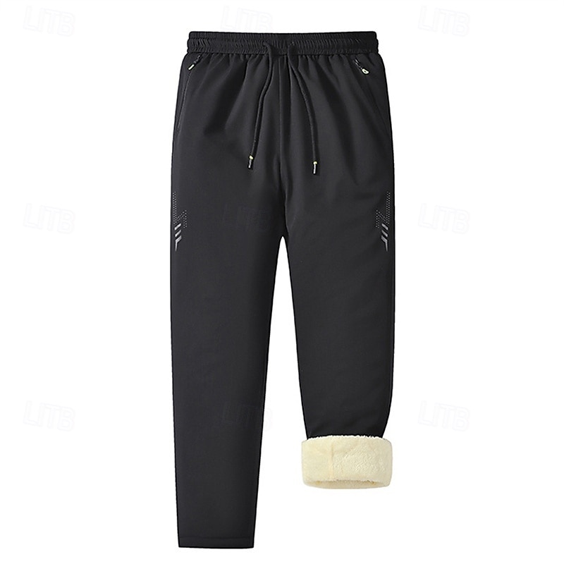 Men's Athletic Pants Fleece Pants Sweatpants Winter Pants Trousers Pocket Drawstring Elastic Waist Plain Comfort Warm Sports Outdoor Daily Fashion Casual Black Gray Micro-elastic 2026 - $26.99 –P9