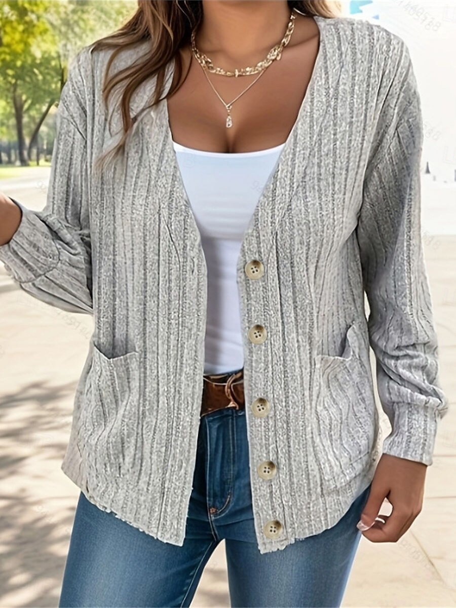 Manteau Femme Extérieur Plein Air Usage quotidien mode Décontractées Avec poches Court Manteau Noir Vert Gris Automne Hiver Boutonnage Simple Col V Standard S M L XL 2XL de 2025 ? $37.99 –P1
