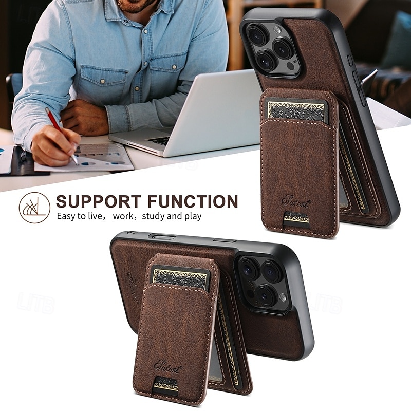 Phone Case For iPhone 16 Pro Max Plus iPhone 15 Pro Max Plus iPhone 14 13 12 Pro Max Plus iPhone 14 Pro Max iPhone 13 12 Pro Max Back Cover with Stand Holder Detachable Magnetic Retro TPU PC PU 2025 - $24.99 –P11