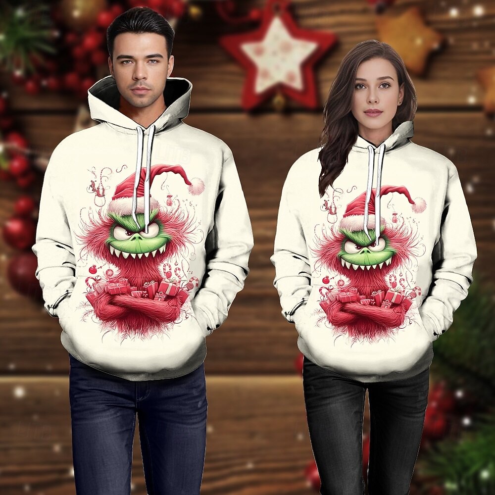 Noël père Noël Sweat à capuche Sweat à capuche drôle de Noël 3D Noël Poche avant Art graphique Pour Couple Homme Femme Adulte Noël Carnaval Impression 3D Soirée Casual Quotidien de 2025 ? $28.99 -P4