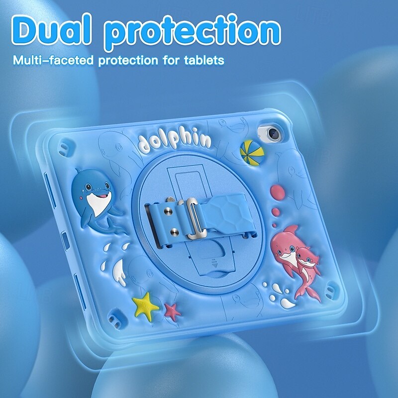 Tablet Hoesje cover Voor Apple iPad Pro 11"(2024) iPad 10.9'' 10e iPad Air 5e ipad 9th 8th 7th Generation 10.2 inch iPad Pro 11'' 3e 2e 1e Draagbaar Handvat Potloodhouder dier Hond PC Siliconen 2025 - $32.99 –P10