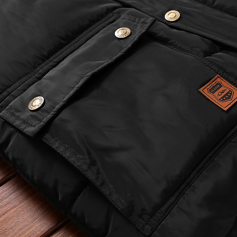 Homme Gilet matelassé Gilet polaire Gilet du quotidien Rendez-vous Vacances Mode Décontractées Automne hiver Poche Polyester Chaud Confortable Couleur unie Cachée Boutonné devant Mao Standard Noir de 2025 ? $42.99 –P14