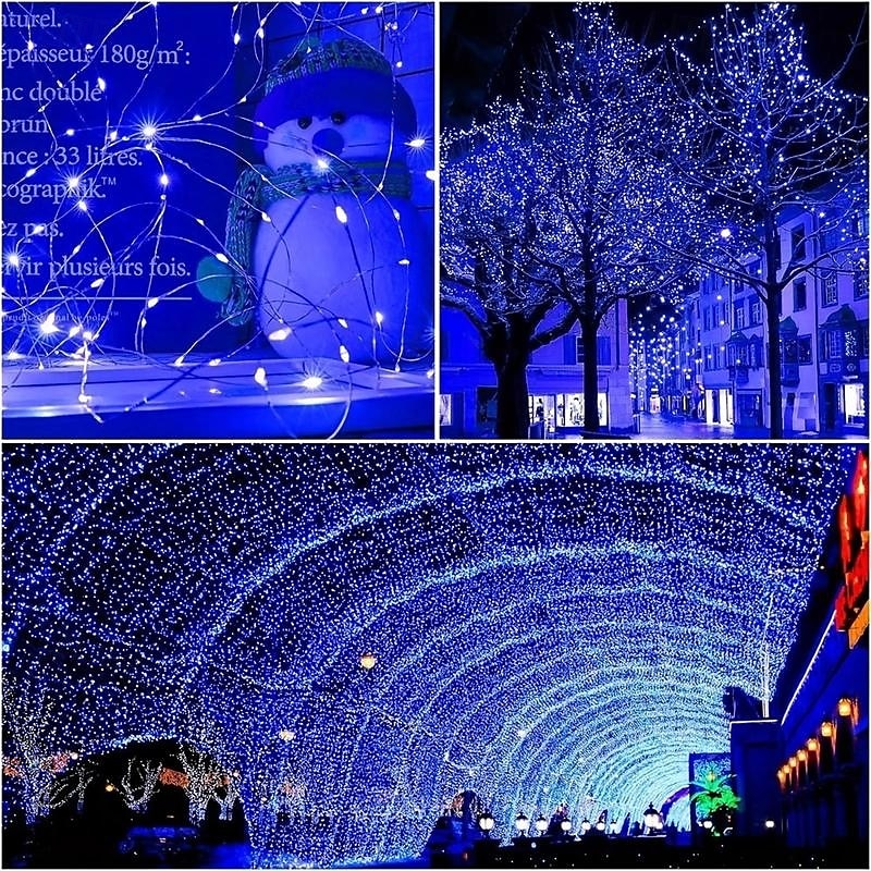 Elegante cadena de luces de alambre de cobre alimentada por energía solar para fiestas de recepción de bodas, 100/200/300 LED con 8 modos para jardín, Navidad, bodas, fiestas&amp;Decoración exterior 2025 - $11.49 –P6