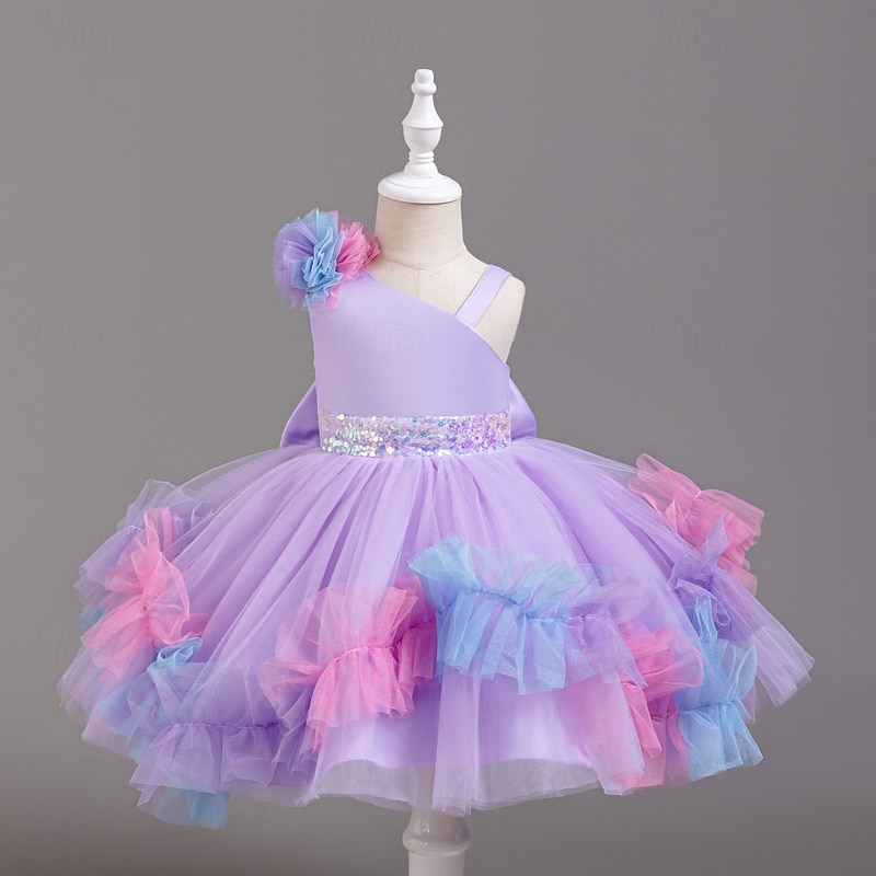 kinderkleidung Mädchen Party Kleid Feste Farbe Blume Ärmellos Besondere Anlässe Modisch Prinzessin Polyester abendkleider Sommer Frühling 2-8 Jahre Mehrfarbig Gelb Rosa 2025 - $35.99 –P3