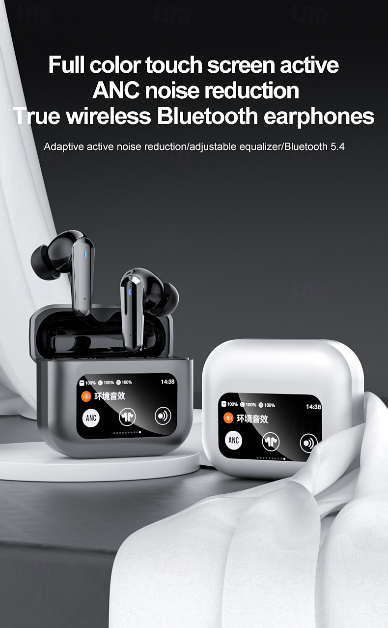 iMosi Q30 Full Color Touch Screen Wireless Earphones Active Noise Canceling Bluetooth 5.4 Headphone ANC TWS Bluetooth Earbuds 2025 - $32.99 –P1