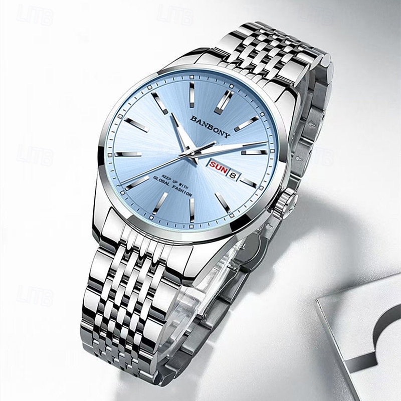 Uusi muotitrendi mineraalivahvistettu lasilinssi vedenkestävä yövalo kalenteri sunnuntain näyttö liiketoiminta vapaa-ajan urheilu kaunis ja tyylikäs miesten kello 2025 - $23.99 –P5