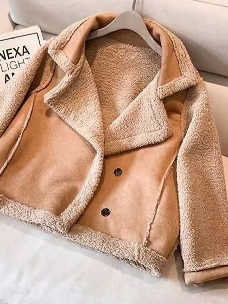 Dame Fleece-jakke Teddyfrakk Hettegenser Hold Varm Pustende Knapper Lomme Fleece Lined Fritid عادي Feriereise Gate Dagligdagstøy Ut på byen Enkeltkneppet Normal Aftæpning Normal Langermet Yttertøy 2025 - $45.99 –P5