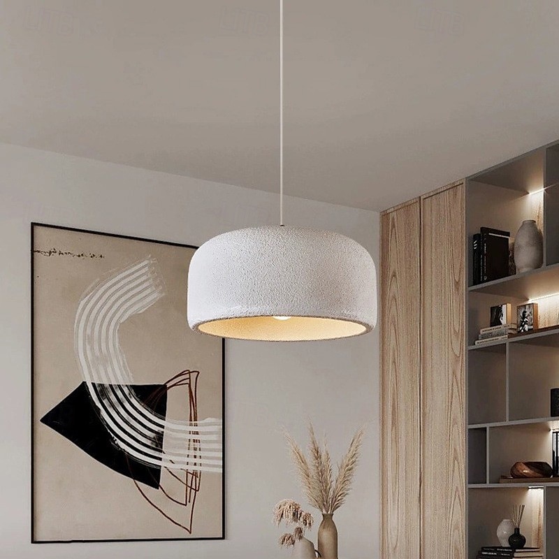 lampada a sospensione in resina bianca e tortora a cupola wabi-sabi lampada a sospensione in finto cemento lampada a sospensione altezza regolabile 40/60 cm 85-265v del 2025 a $279.99 –P6