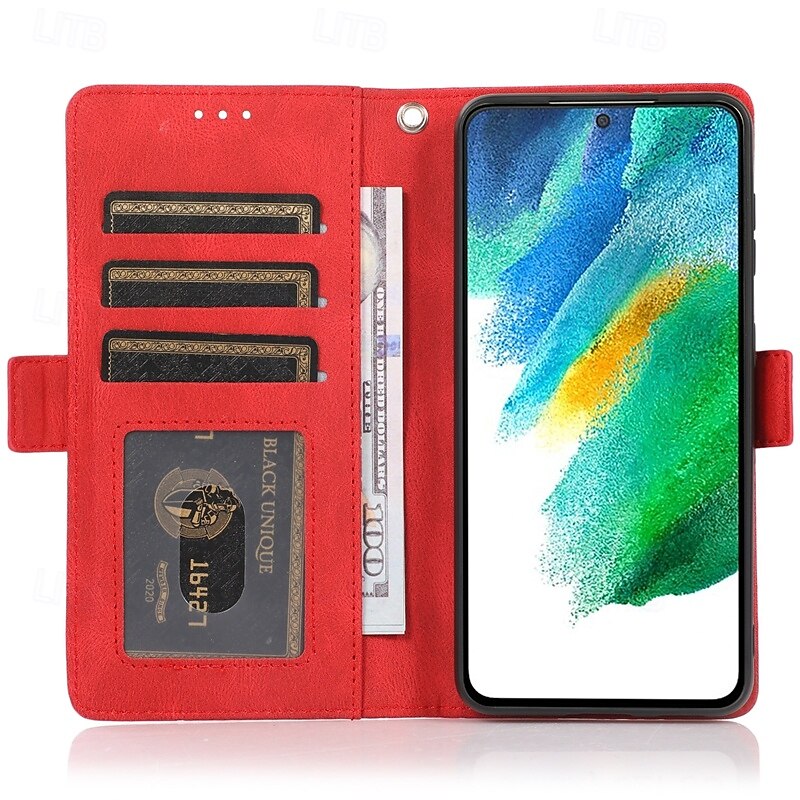 téléphone Coque Pour S23 S22 S21 S20 Plus Ultra S21 FE A72 A52 A32 A22 A12 A71 A51 A31 A21s S20 FE Couvercle rabattable Avec Support avec dragonne Fente pour carte Rétro TPU faux cuir de 2025 ? $16.99 –P14