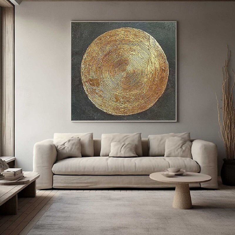 handgemalte 3D abstrakte Goldgemälde auf Leinwand handgemachte reich strukturierte Acrylmalerei moderne Wandkunst handgemaltes dickes Kunstwerk Foliengoldgemälde für Wohnzimmerwanddekoration 2025 - $125.99 –P5