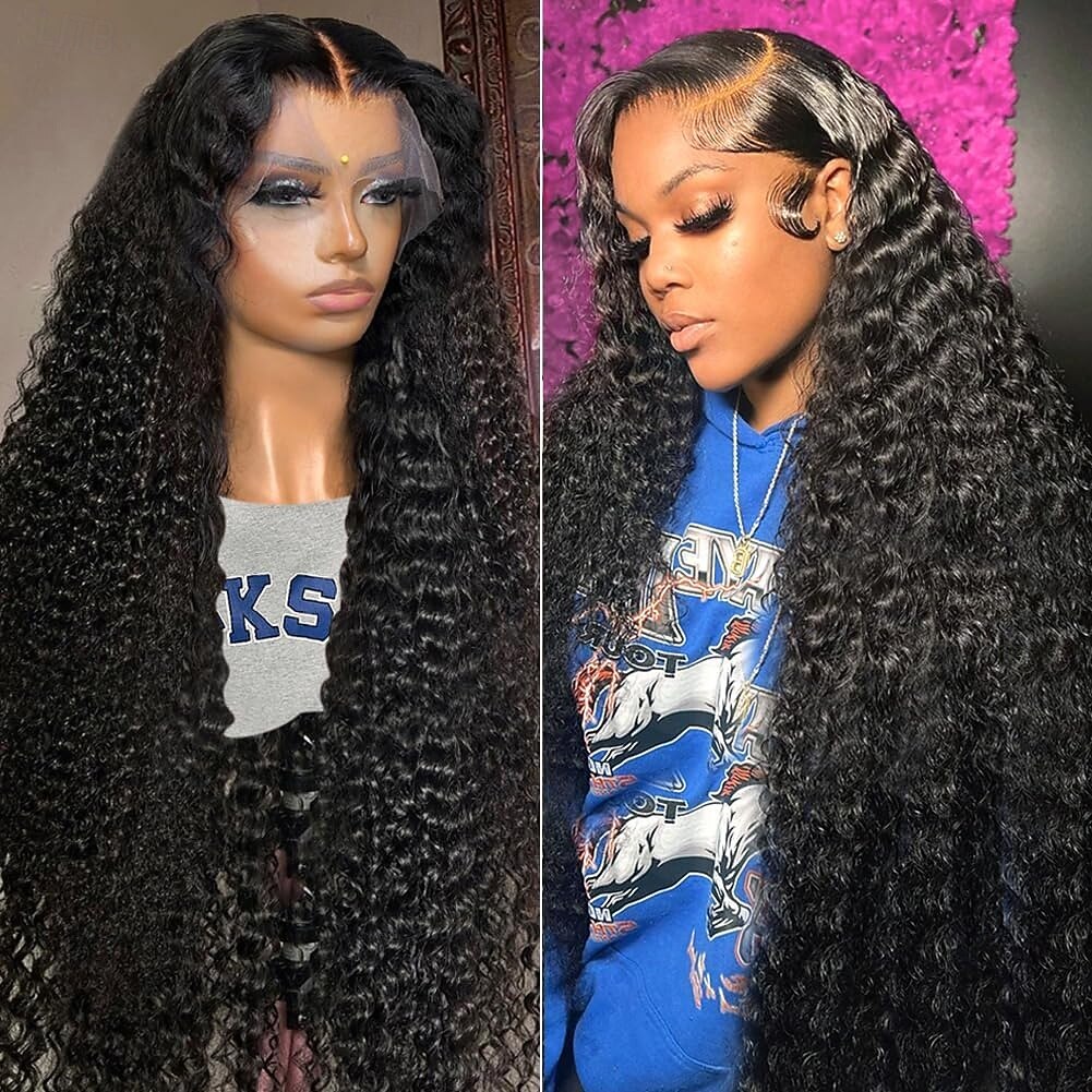 Parrucche frontali in pizzo con onde profonde 13x6, capelli umani, densità 180, parte profonda, parrucche frontali in pizzo con riccioli, capelli umani, pre-pizzicate, parrucca frontale in pizzo del 2025 a $180.99 –P1