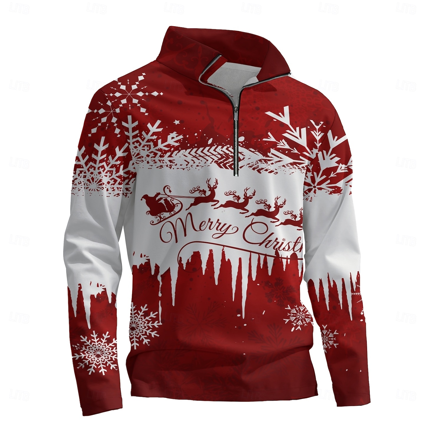 New Year Christmas Men's Sweatshirt Long Sleeve Vacation Going out Streetwear Light Yellow Dark Yellow Light Blue Gray&White Red2 Print Spring &  Fall Designer S M L XL XXL 3XL 2025 - $34.99 –P3