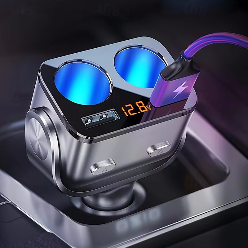 מצית לרכב רב תכליתי המרה אחת עד שני תקע usb מטען לרכב טלפון נייד טעינה מהירה 2025 - $31.99 –P1