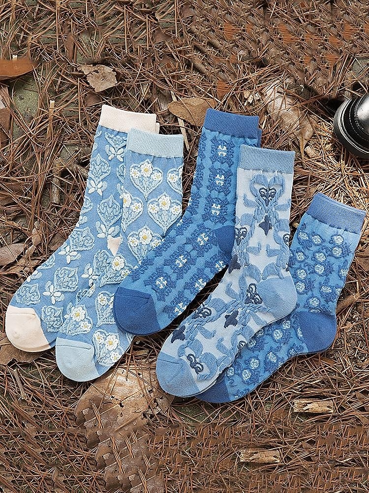 șosete vintage de damă cu broderie florală – design retro elegant, ideal pentru purtarea de zi cu zi 2025 - $14.99 –P14