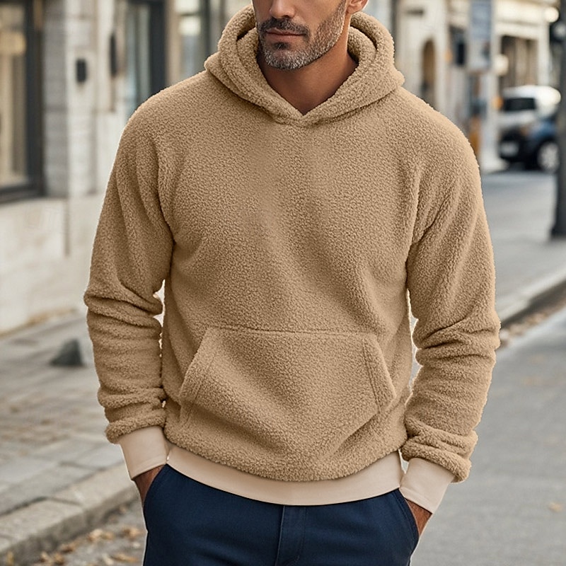 Herre Hattetrøje Denim blå Svart Navyblå Kakifarget Grå Med hette عادي Lomme Snorer Lomme foran Sport & Utendørs Daglig Ferie Polyester Gatemote Grunnleggende Fritid Vår & Vinter Klær Gensere Gensere 2025 - $25.99 –P4