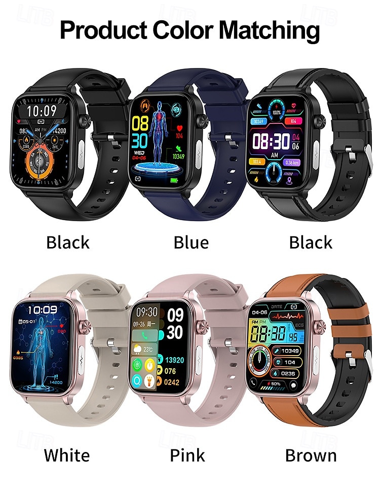 ET570 Smart Watch ECG Bluetooth Call AI Voice SOS Non-invasive Blood Glucose Health Monitor 1.96inch Sport Smartwatch 2025 - $51.99 –P16