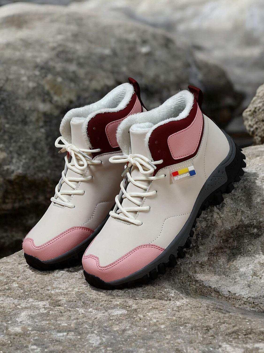 scarponi da trekking da donna color cuoio con fodera in pile, design impermeabile e suola robusta, ideali per trekking con tempo freddo e avventure invernali del 2025 a $46.99 –P6