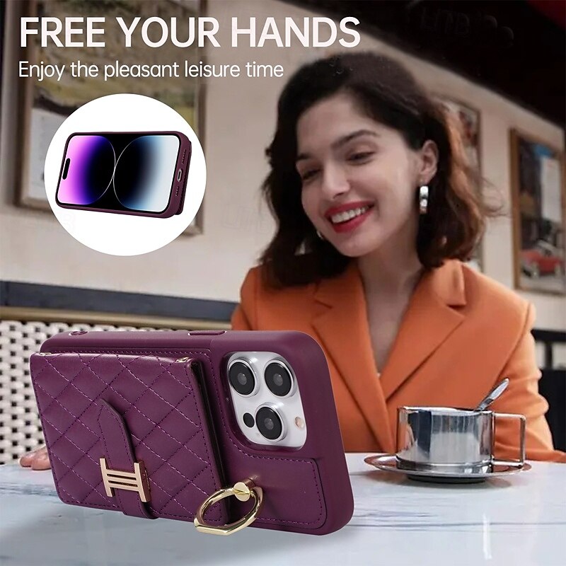 Phone Case For iPhone 16 Pro Max Plus iPhone 15 Pro Max Plus iPhone 14 13 12 11 Pro Max Plus iPhone 14 Pro Max iPhone 13 12 11 Pro Max Back Cover with Stand Holder with Lanyard with Wrist Strap Retro 2025 - $20.99 –P4