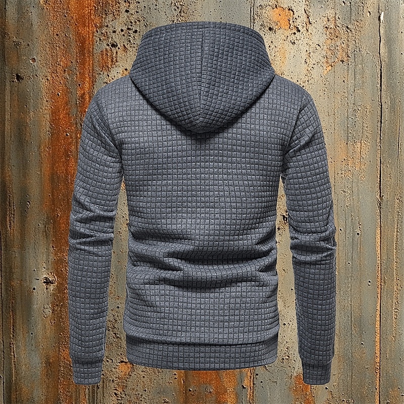 Per uomo Felpa a nido d'ape Maglione Nero Bianco Giallo Grigio chiaro Grigio scuro Con cappuccio Liscio Tasche Ufficio Sportivo Informale Attivo Vintage Fantastico Primavera Autunno Abbigliamento del 2025 a $27.99 –P4
