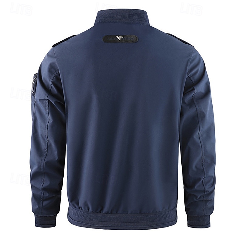Voor heren Outdoor jas Softshell-jas Windjack Overgangsjack Vakantie Dagelijks waterdicht Winddicht Zak Lente & Herfst Effen Modieus Klassiek Opstaand Normaal Zwart Wit Geel blauw Oranje Jacks 2026 - $57.99 –P10