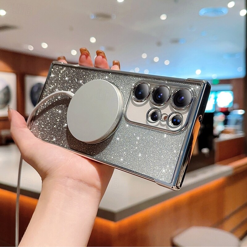 telefon Carcasă Pro S24 S24 Ultra Plus S24 FE S23 S22 S21 S20 Ultra Plus FE S25 Ultra Zadní kryt Magnetické Podpora bezdrátového nabíjení Nárazuvzdorné Retro Pokování 2025 - $14.99 –P8