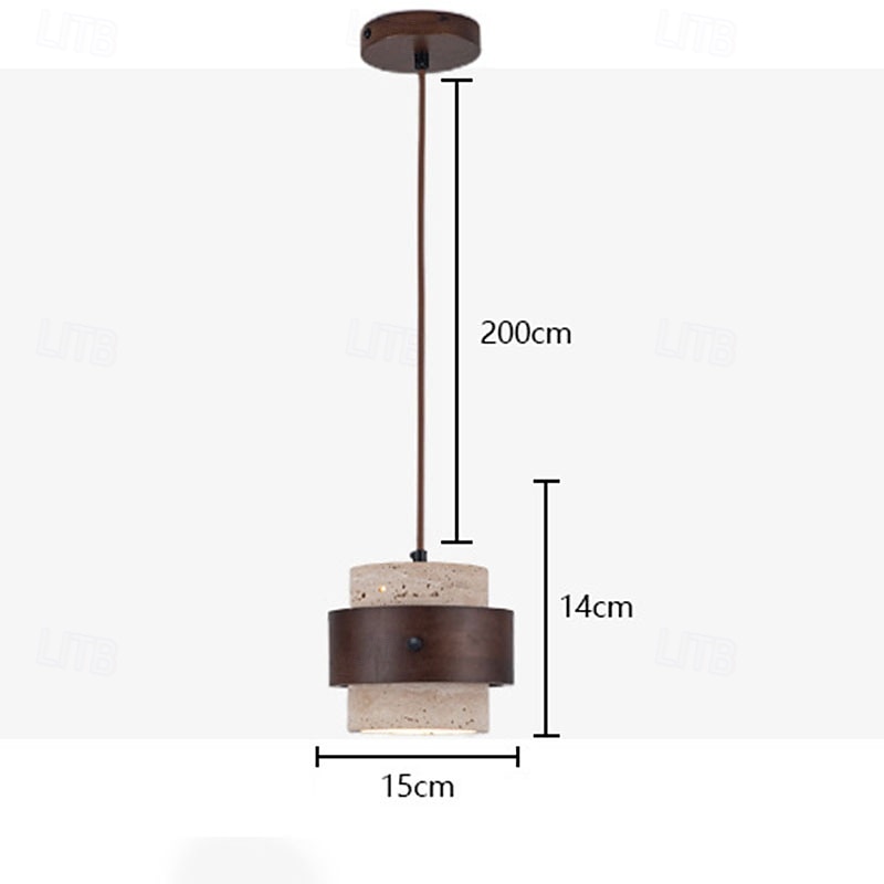 lampada a sospensione wabi-sabi lampada a sospensione da comodino lampada a sospensione rotonda in travertino lampada a sospensione retrò del 2025 a $160.99 –P2