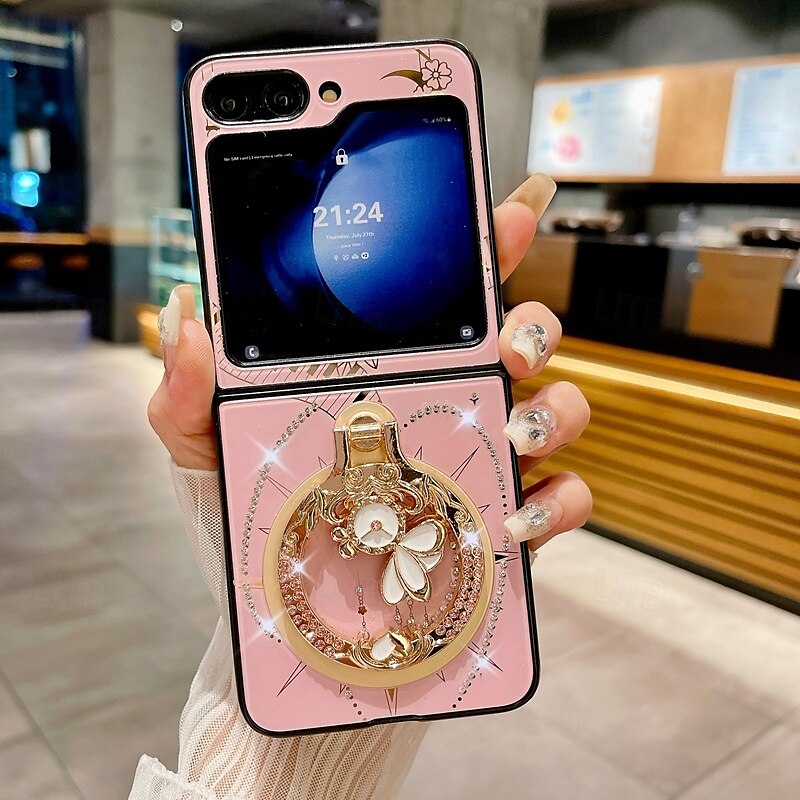 Phone Case For Z Flip 7 Z Flip 6 Z Flip 5 Z Flip 4 Z Flip 3 Back Cover with Stand Holder Magnetic Support Wireless Charging Retro TPU PC 2025 - $21.99 –P3