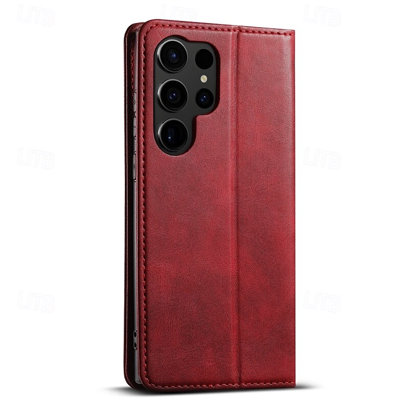 телефон Кейс для Назначение S24 S24 Ultra Plus S23 Ultra Plus S23 S22 S22 Плюс Ультра Кейс на заднюю панель со стендом Разъем для карты Защита от удара Ретро ПК Кожа PU 2025 - $18.99 –P11