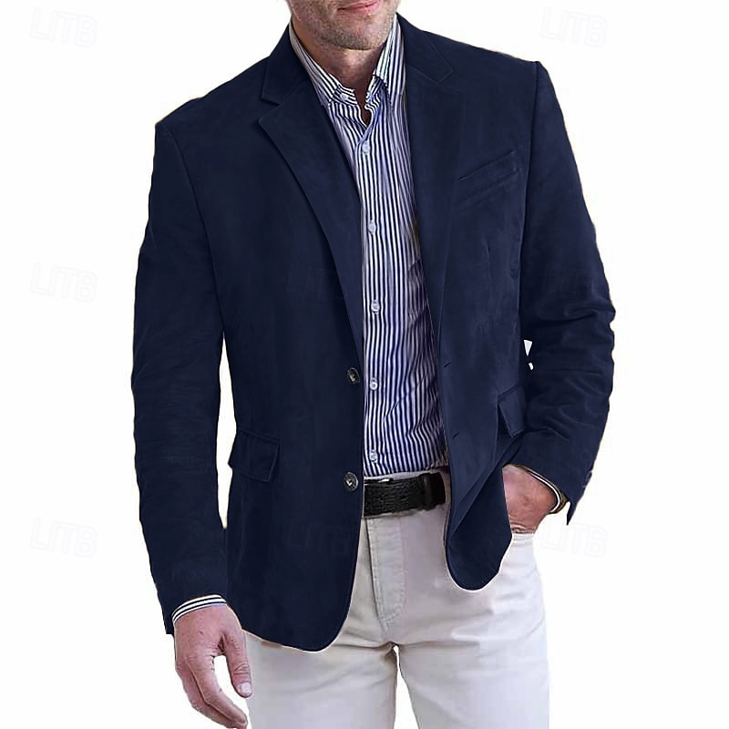 Ανδρικά Faux Suede Blazer Μπουφάν Faux Suede Επαγγελματικά Ρούχα Εταιρικό πάρτι Μοντέρνα Καθημερινό Φθινόπωρο / Χειμώνας Φο Σουέτ Σκέτο Κουμπί Τσέπη Άνετο Μονόπετο Χρωματιστή ζακέτα 2025 - $67.99 –P4