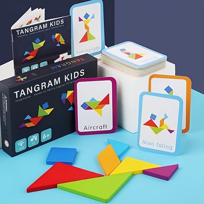 Educatieve houten legpuzzel met 60 stukjes voor kinderen die geometrie, wiskunde en meer leren - perfect cadeau voor Halloween en Kerstmis 2025 - $27.99 –P2