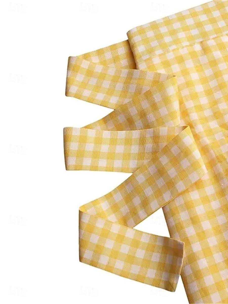 gonna da donna tromba / sirena gonne lunghe volant plaid strada quotidiano moda invernale casual nero giallo blu navy del 2025 a GBP £21 –P7